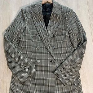 Forever 21 oversized double breasted plaid blazer